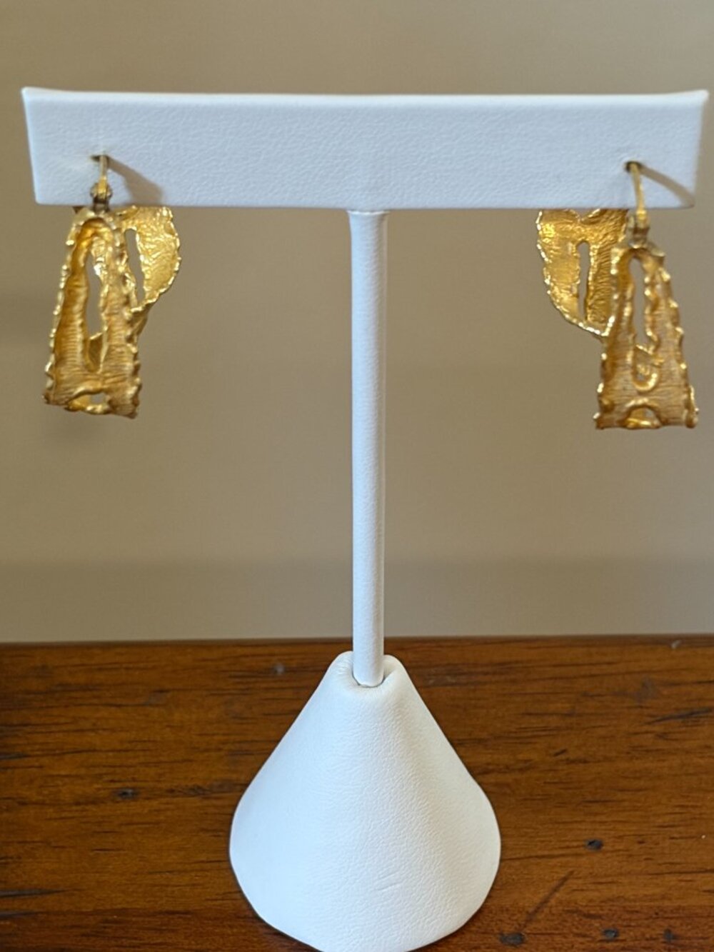 B Italy Gold Tone Twisted Hoop Earrings - Picture 5 of 11